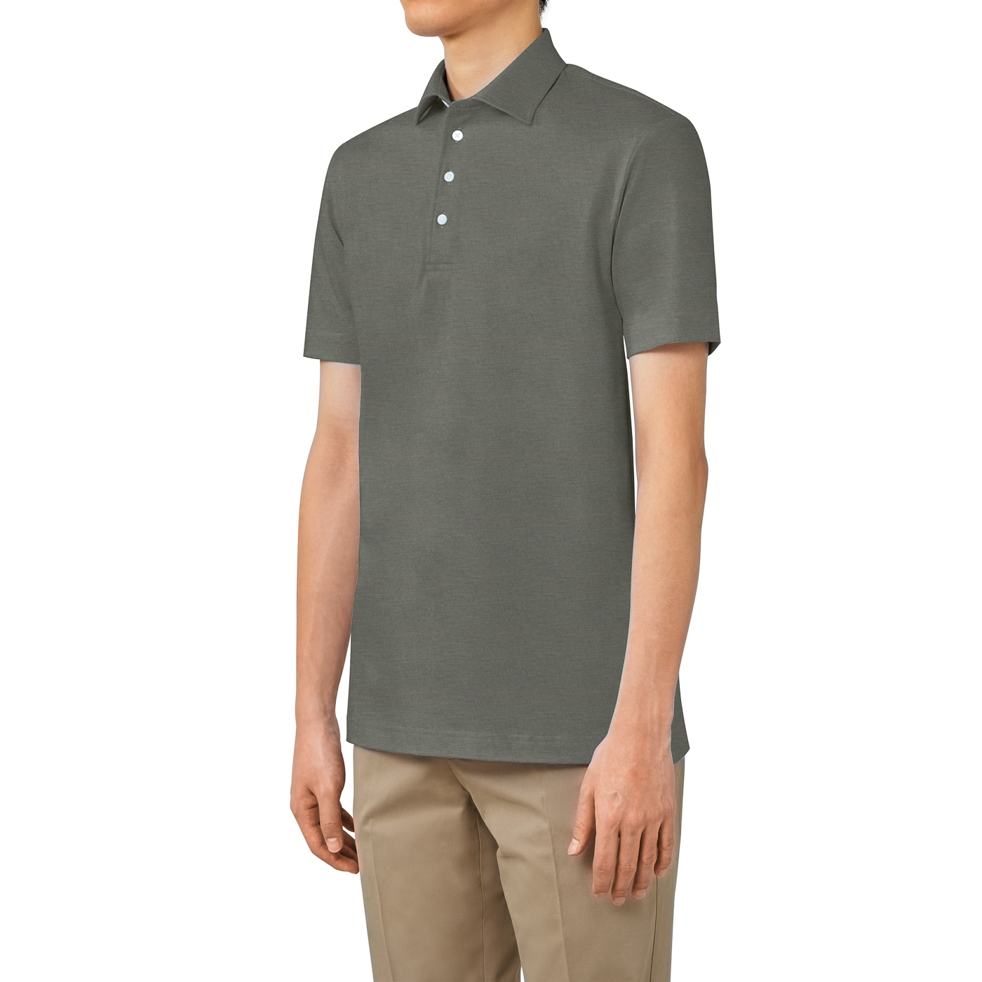 【楽天カード分割】 カーキ無地ポロシャツ（半袖） POLO AIRY | TOKYO FABRIC トップス