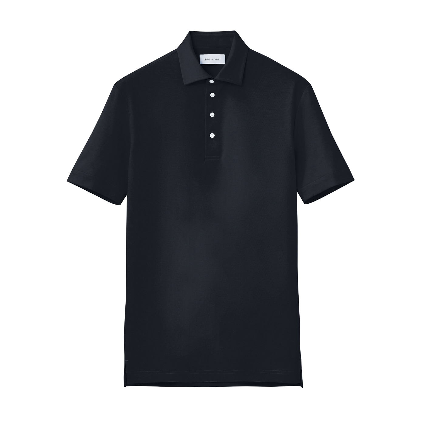 ALBINI ITALIAN COTTON JERSEY ダークネイビー無地ポロシャツ