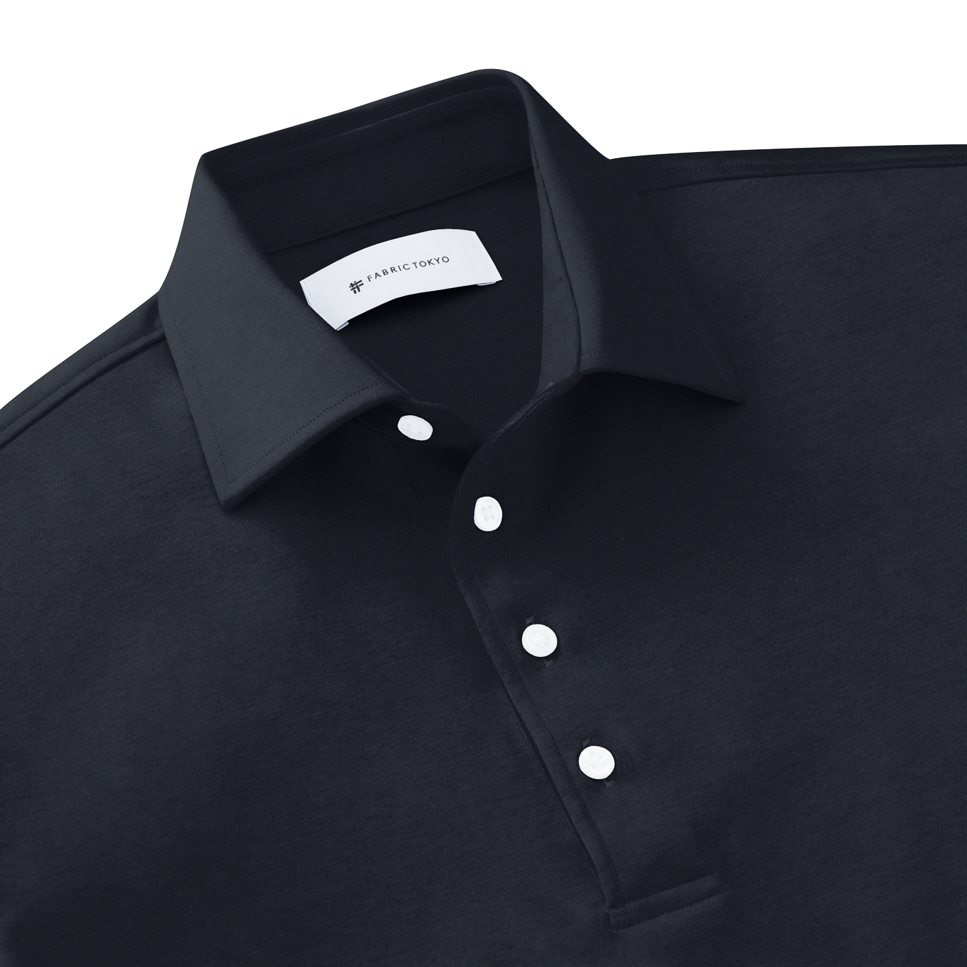 ALBINI ITALIAN COTTON JERSEY ダークネイビー無地ポロシャツ