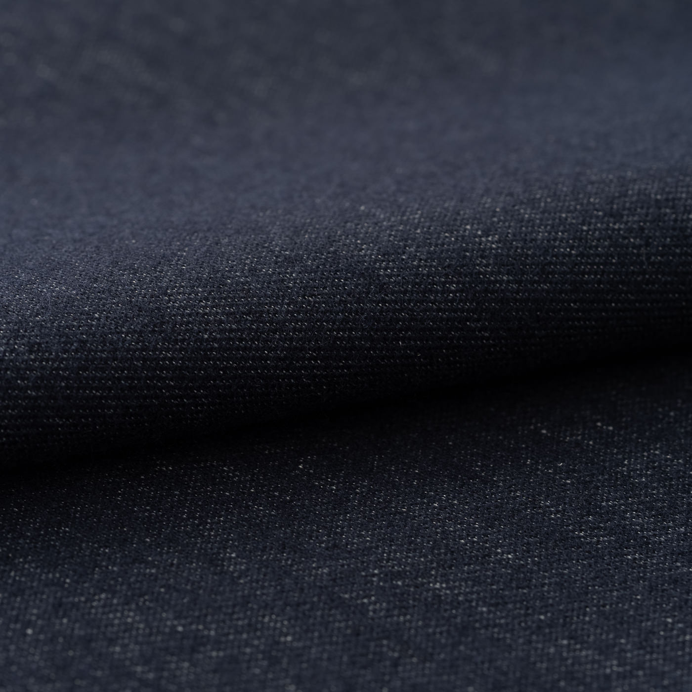 COTTON FLANNEL JERSEY ネイビーツイルポロシャツ（長袖