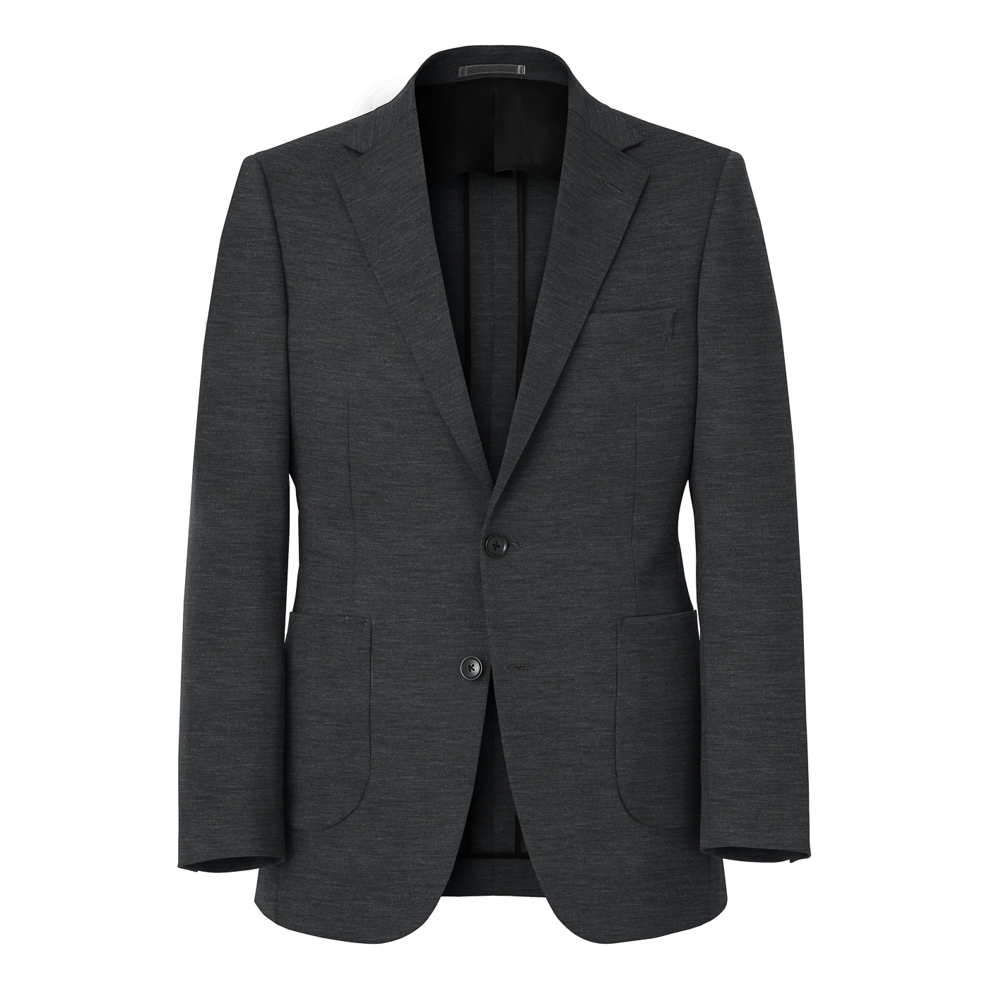 PREMIER JERSEY WOOL チャコールグレー無地ビジネスカジュアル