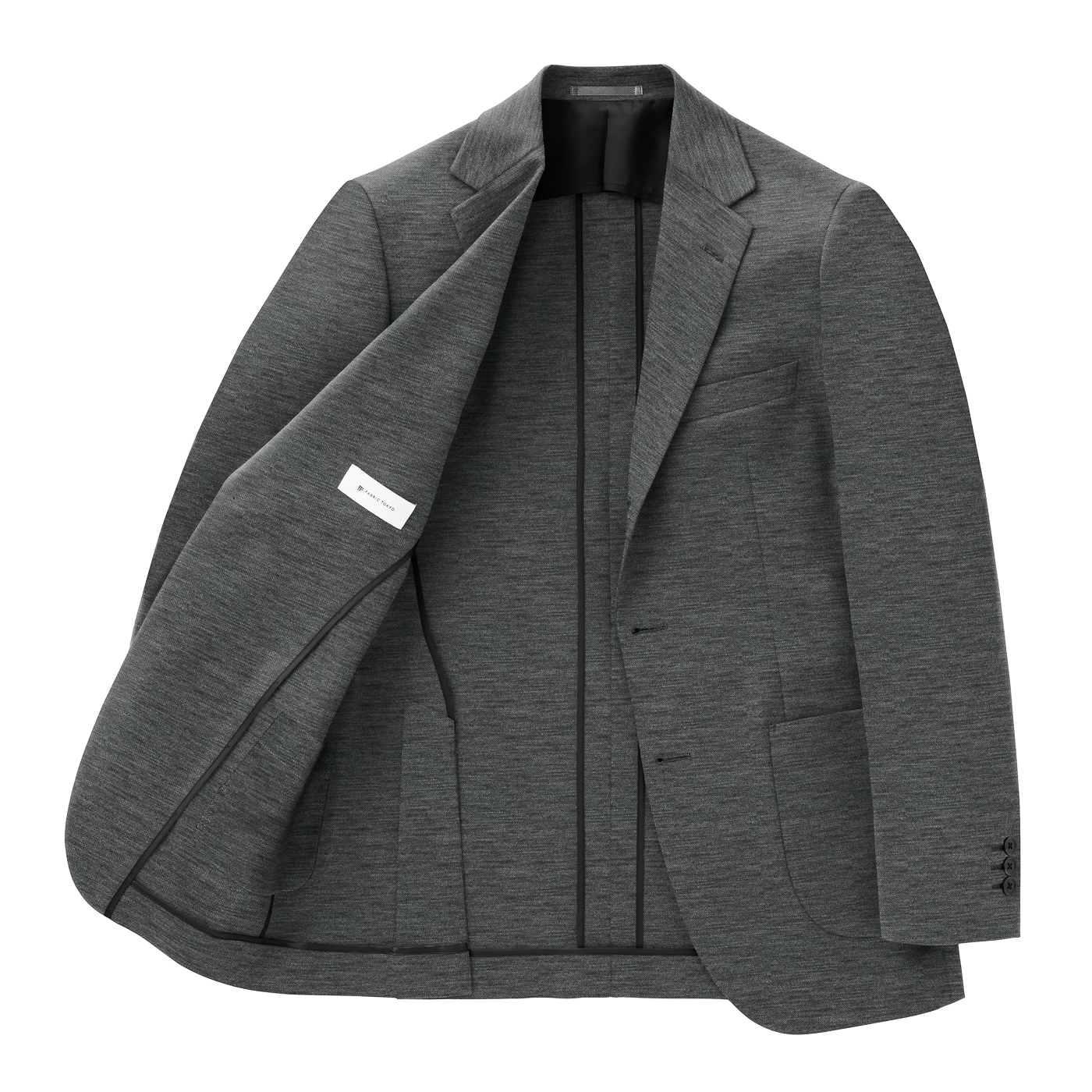 PREMIER JERSEY WOOL グレー無地ビジネスカジュアルセットアップ 