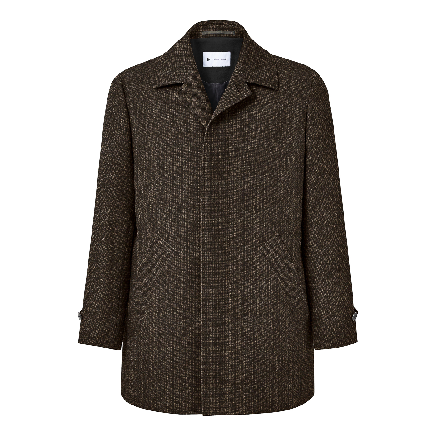 CLASSIC WOOL グレーツイル裏起毛ショートステンカラーコート | FABRIC 