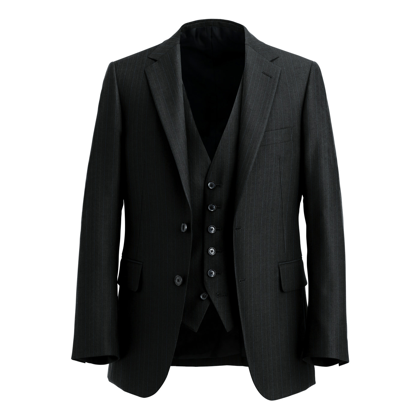 極美品　ガルニエ　現行モデル　3ピース　ストライプ　スーツ　セットアップ　グレー WEB限定/OUTLET】【CLASSICO TAPERED】【秋冬】3釦段返り