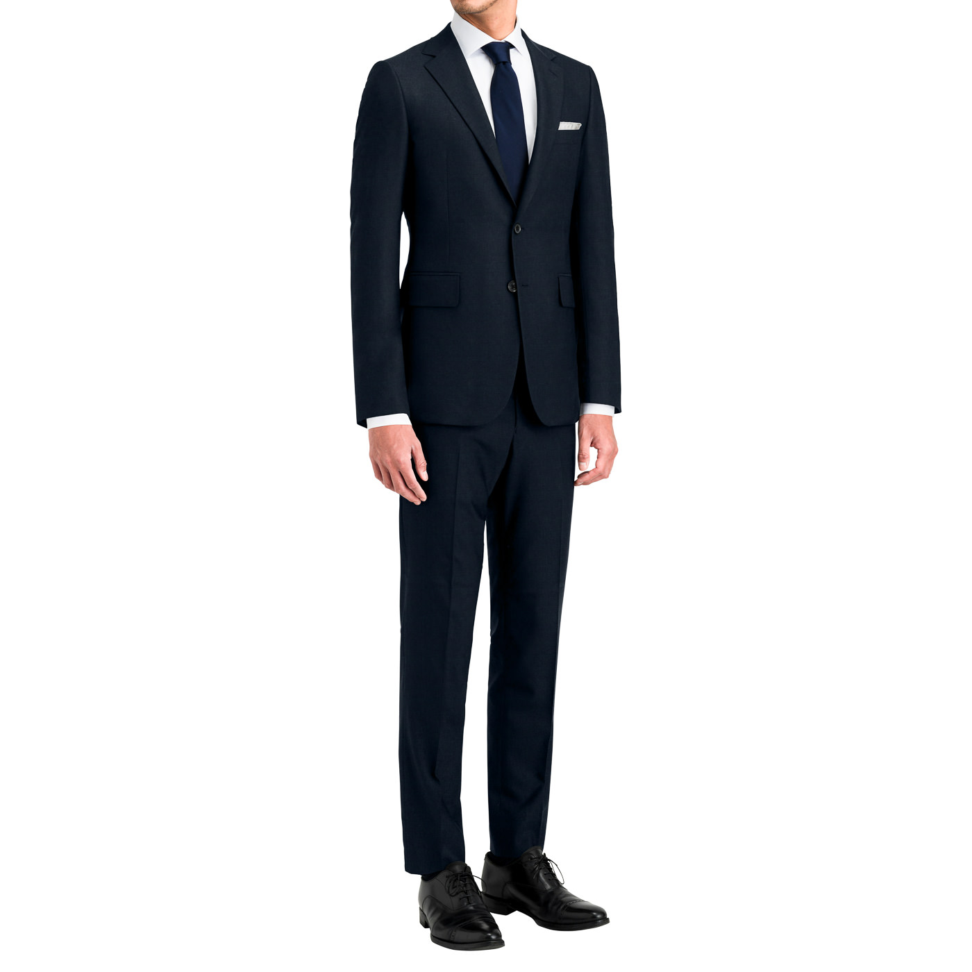SPENCE BRYSON PREMIUM LINEN ネイビー平織り無地ツーピース