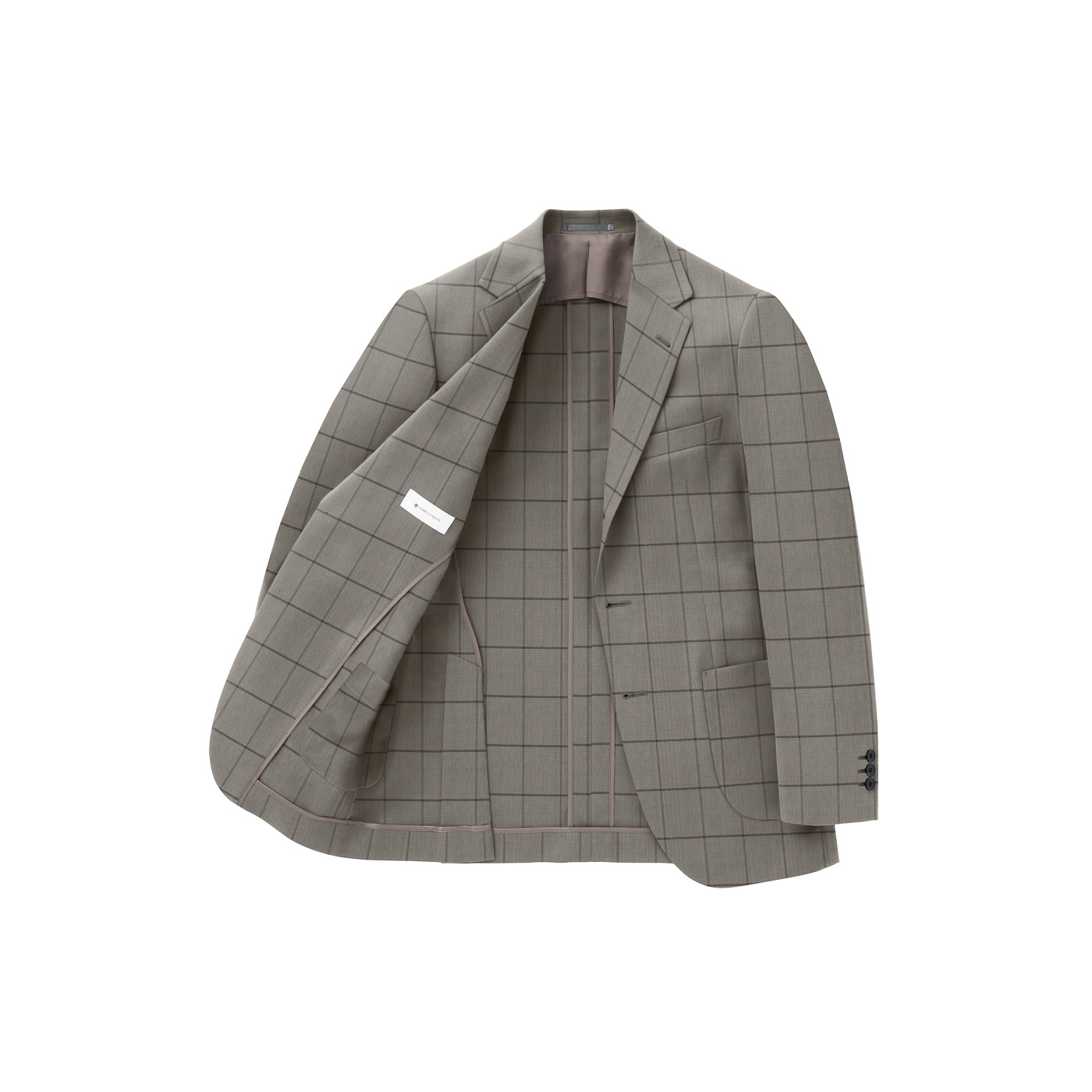 PREMIER JERSEY COTTON グレーブラウン無地ビジネスカジュアル