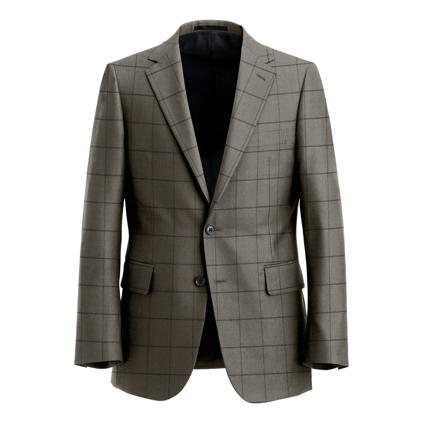 Tollegno Lux Wool ブラック平織り無地ジャケット | FABRIC TOKYO
