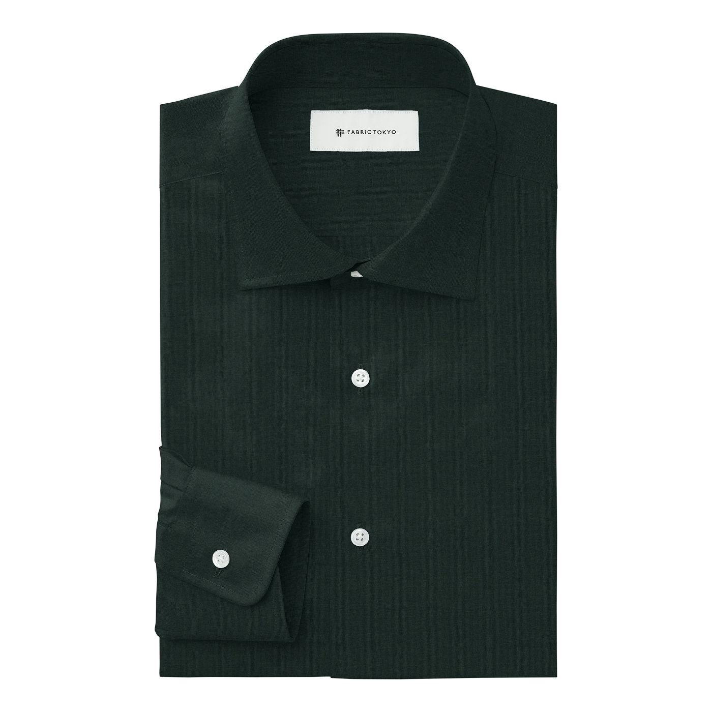 SMOOTH COTTON JERSEY ダークグリーン無地シャツ | FABRIC TOKYO