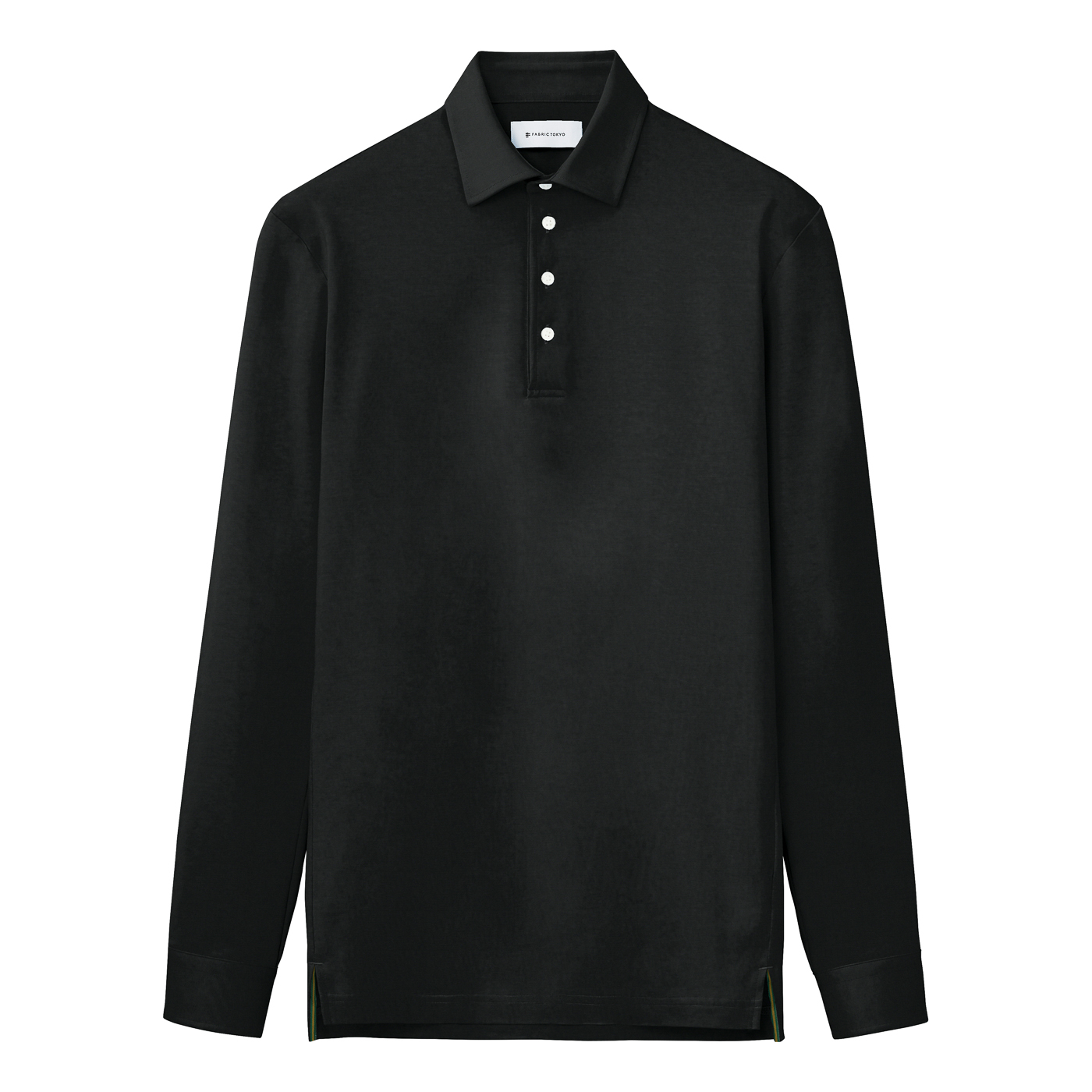 COTTON FLANNEL JERSEY ネイビーツイルポロシャツ（長袖