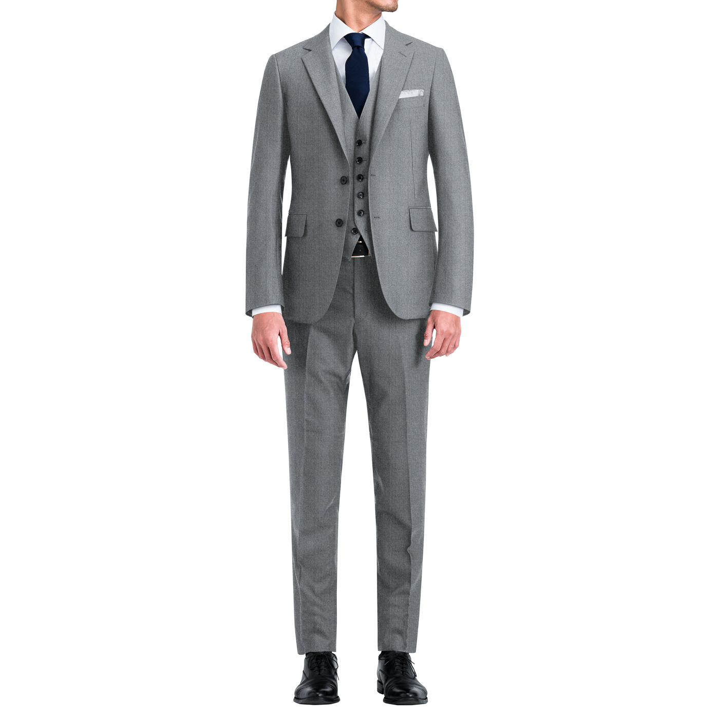 極美品✨ザスーツカンパニー ELANCO スリーピース スーツ グレー　Mサイズ 148｜THE SUIT COMPANY 2Bグレーストライプスーツ(170cm-8Drop)