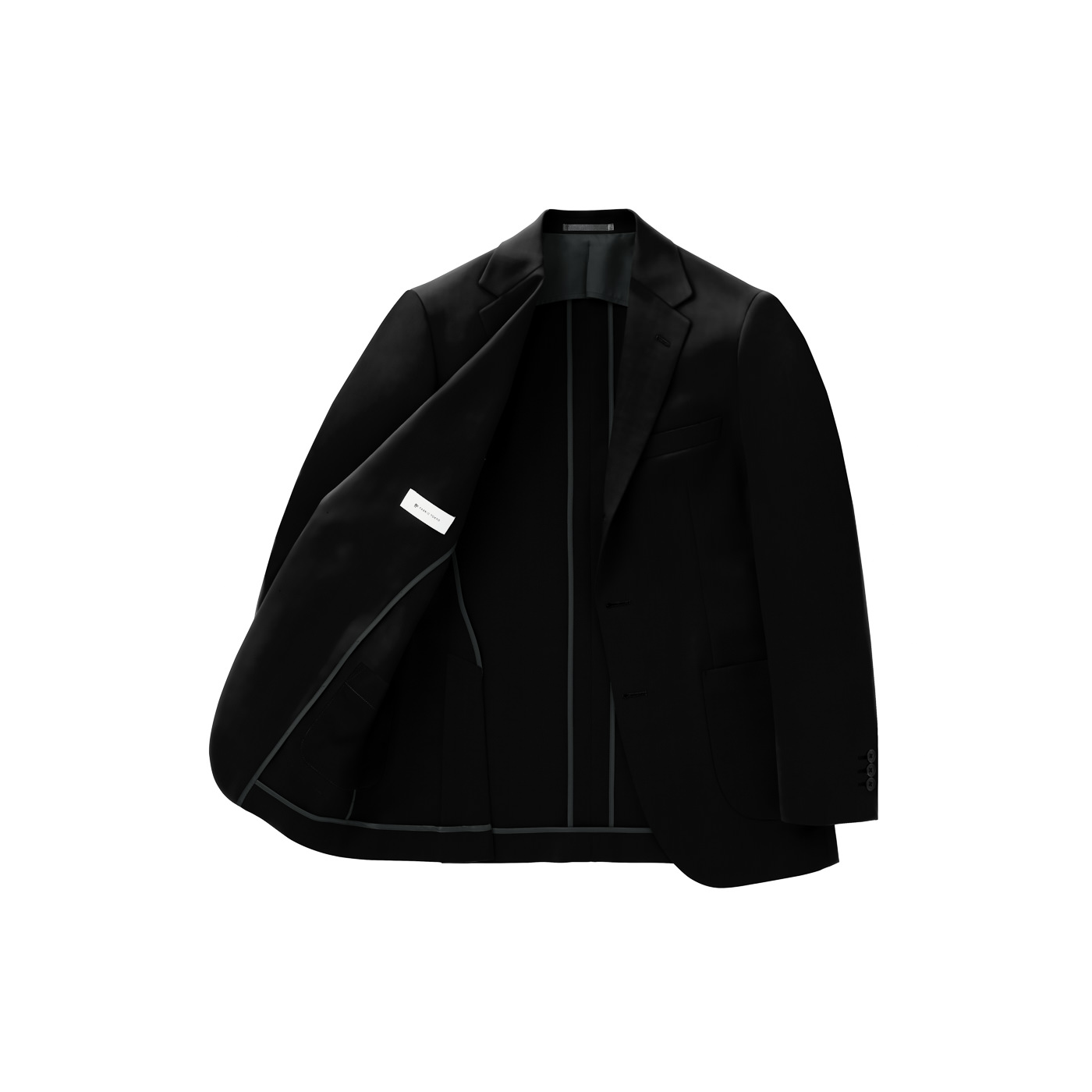 WASHABLE WOOL STRETCH ブラックツイルビジネスカジュアルジャケット