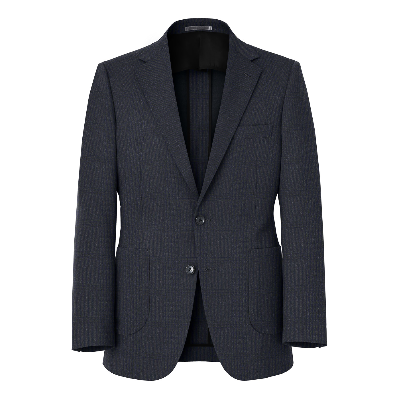TECH TWEED JERSEY グレーネイビーグレンチェックビジネスカジュアル