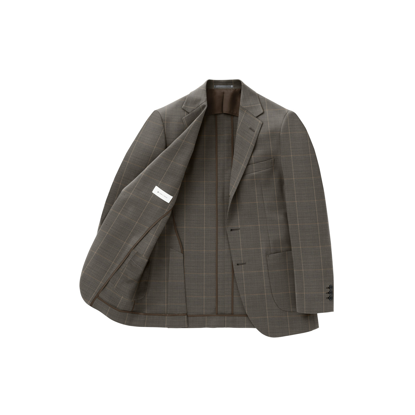 TECH TWEED JERSEY グレーネイビーグレンチェックビジネスカジュアル
