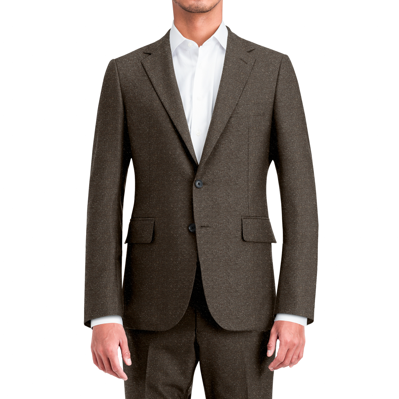 美品✨ユニバーサルランゲージ×DELFINO生地 スーツセットアップ 濃茶 XL FRATELLI TALLIA DI DELFINO WARM PREMIUM FABRIC | FABRIC TOKYO