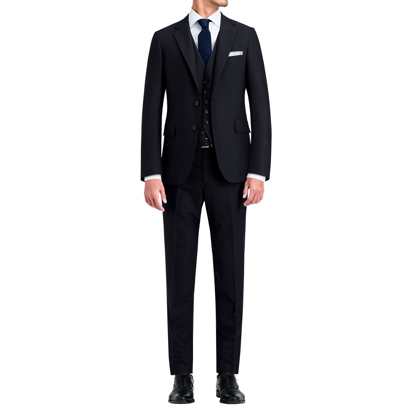 定価7万　FABRIC TOKYO　3ピース スーツ　ウール100％ ネイビー Super100'S】ウール100％ スリーピーススーツ ストライプ