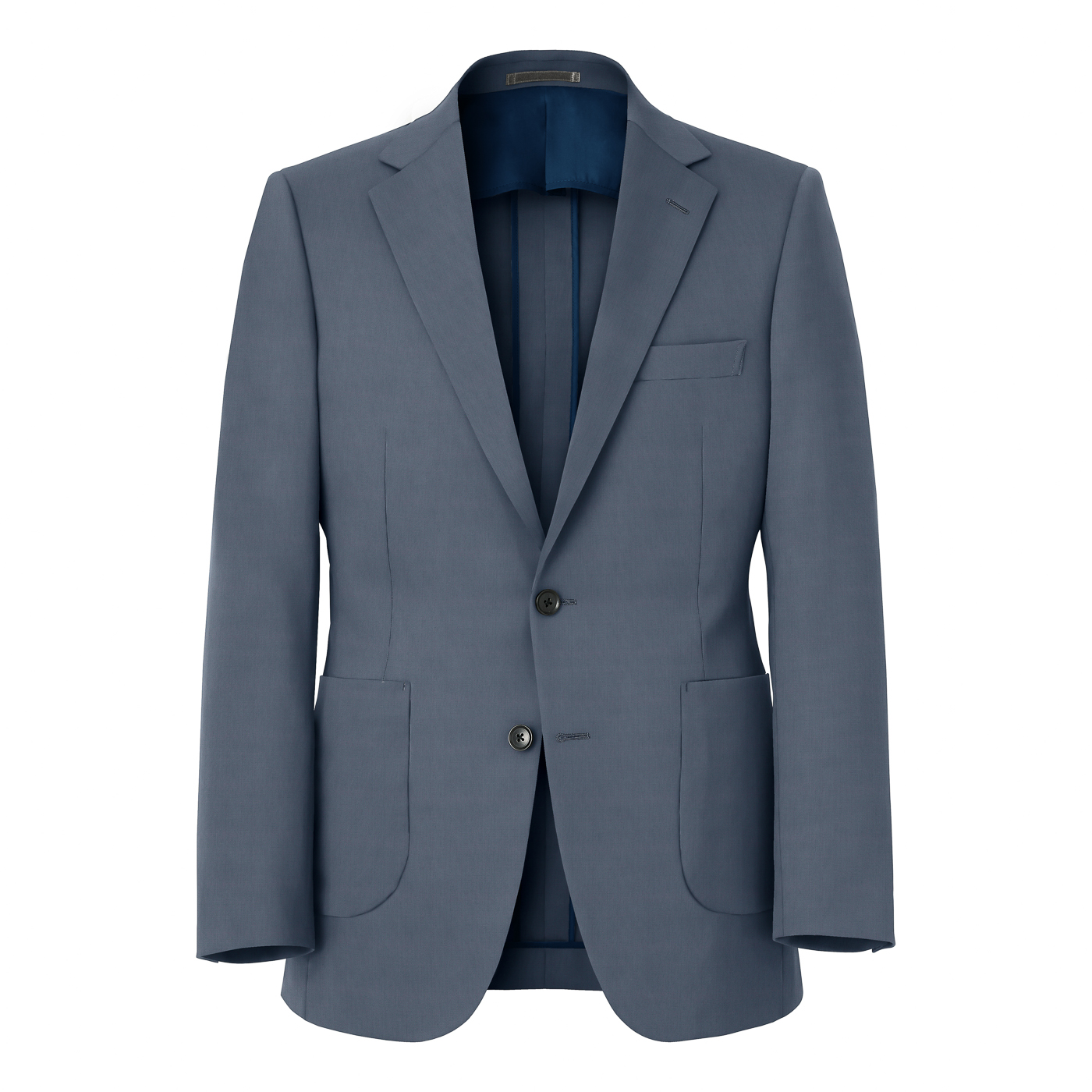 WASHABLE WOOL STRETCH ダークブルーツイルビジネスカジュアル