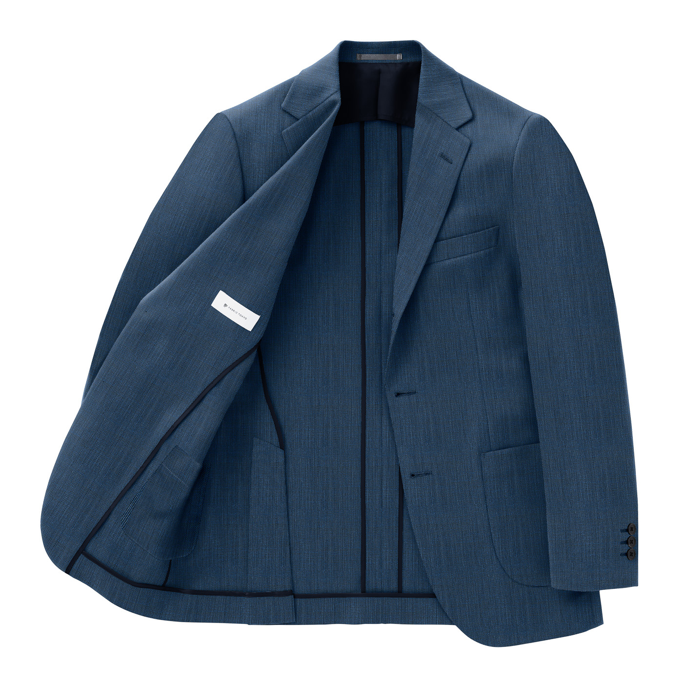 SUMMER WASHABLE WOOL ブルーネイビーホップサックビジネスカジュアル 