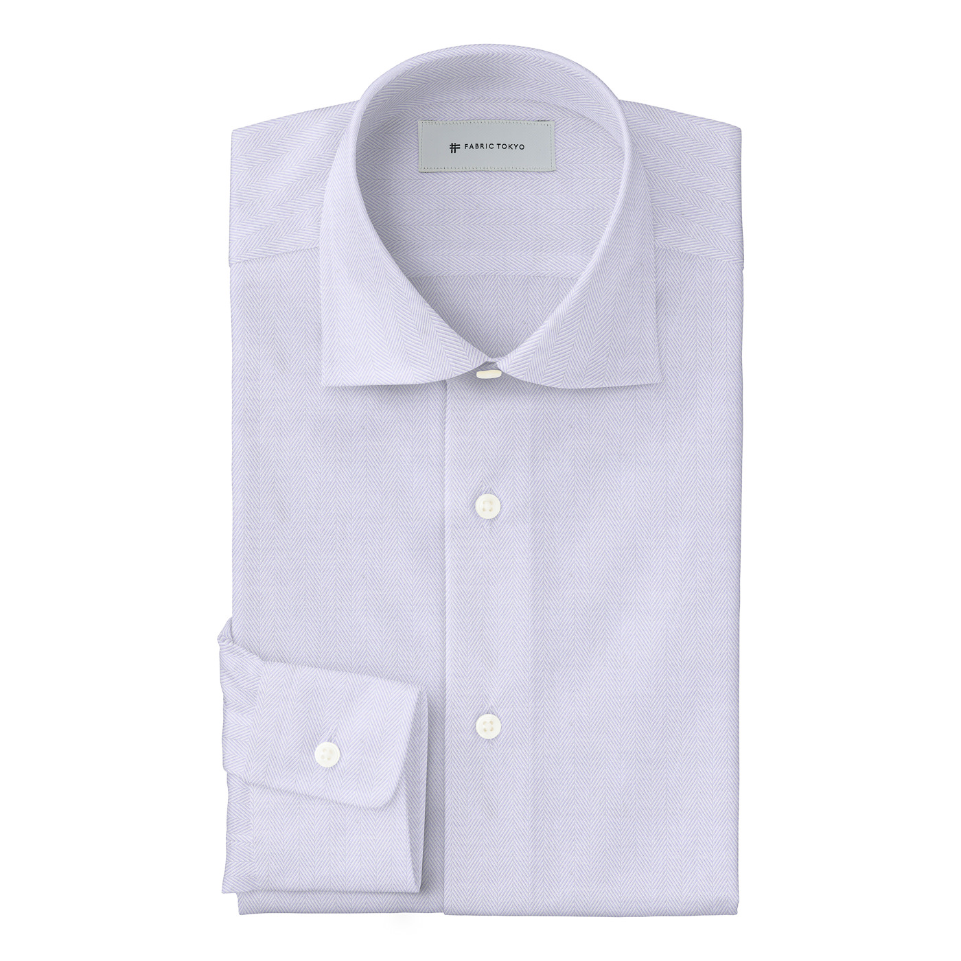 NON IRON COTTON BANSHU for FORMAL パープルヘリンボーンシャツ
