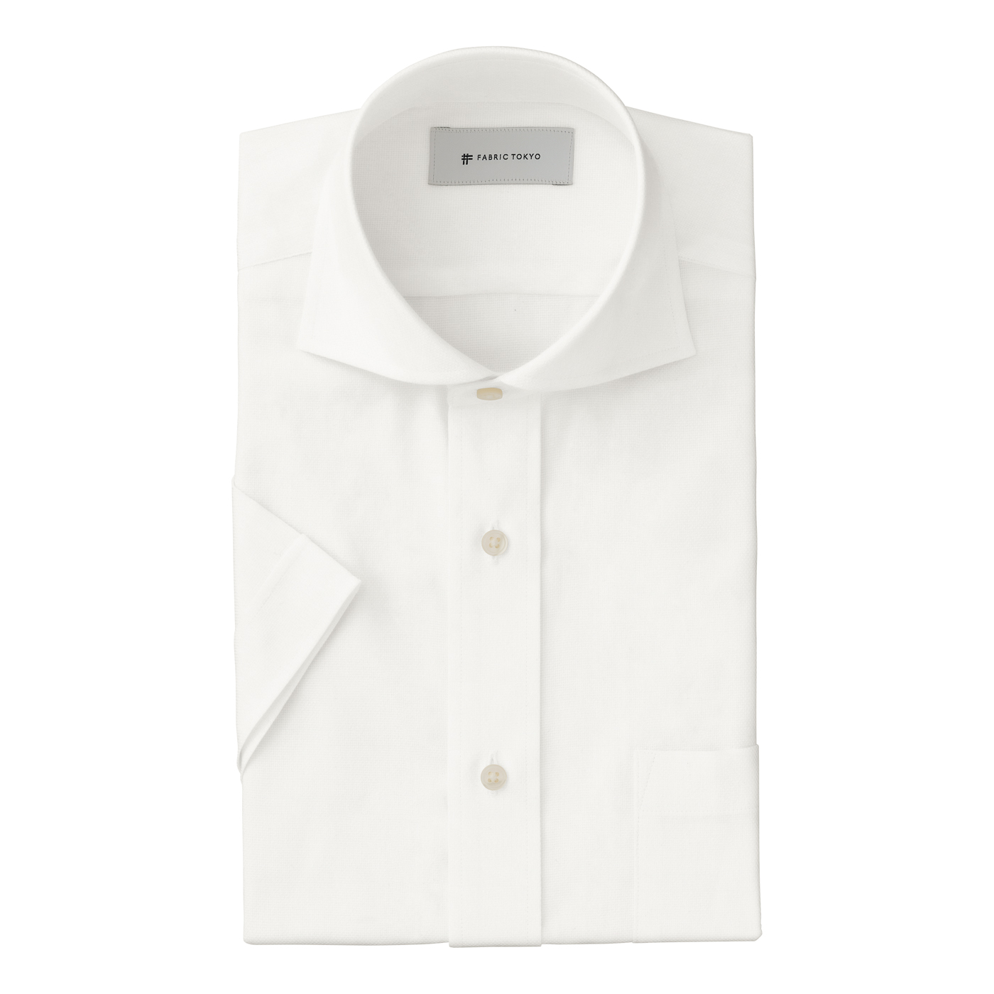 NON IRON COTTON BANSHU for FORMAL ホワイトブロード半袖シャツ
